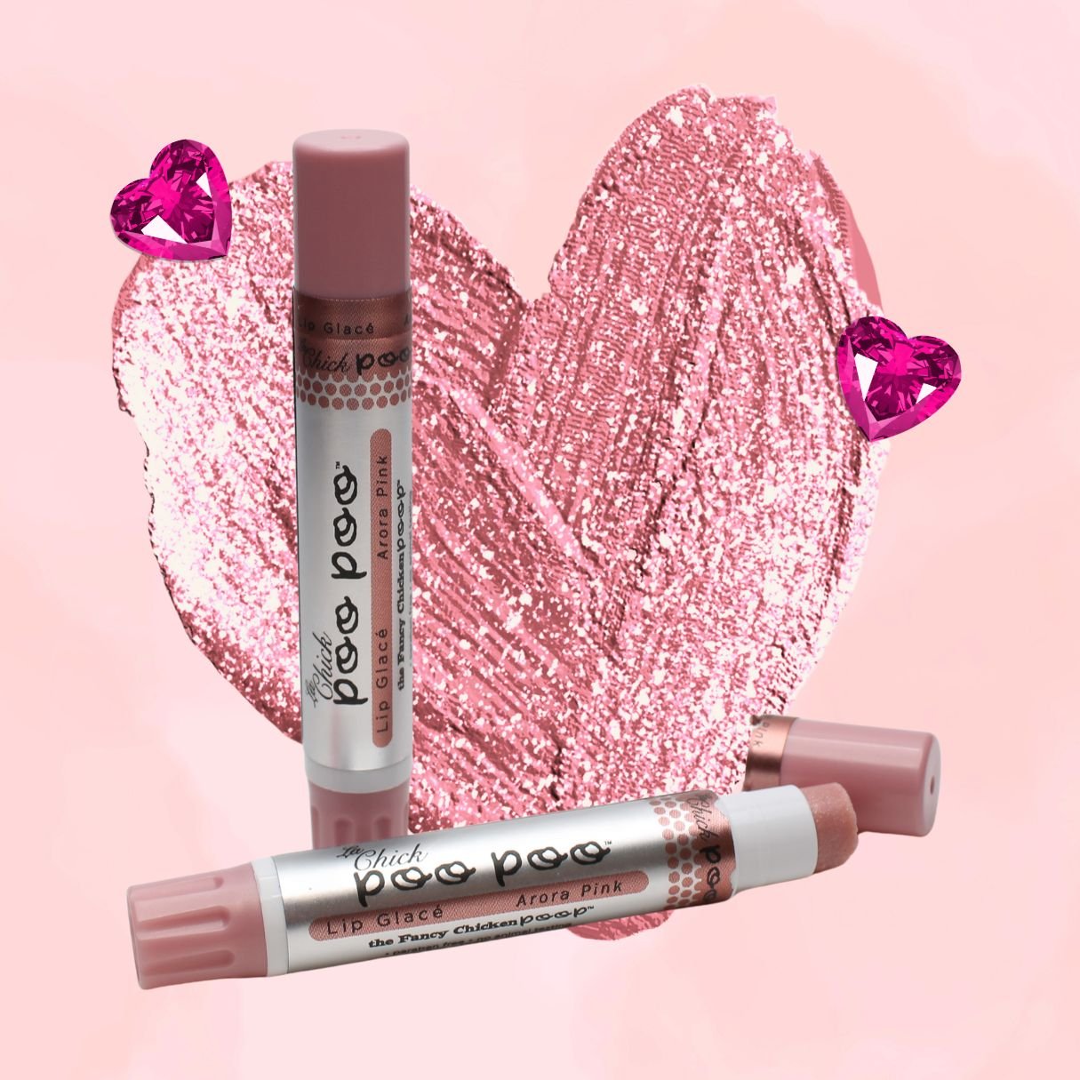 ARORA PINK La Chick Poo Poo® Lip Balm Glace - Chicken Poop Lip Junk