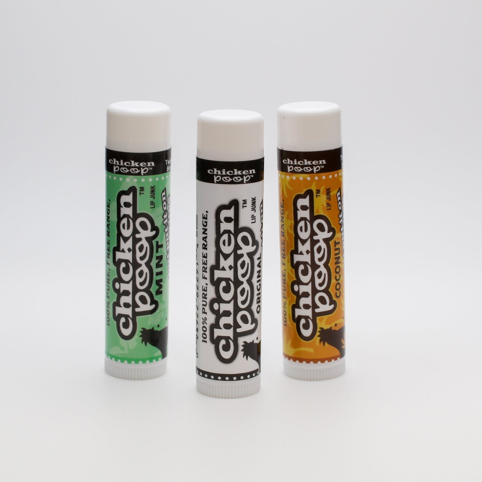 Chicken Poop® FAVORITES, All Natural Lip Balm Trio - Chicken Poop Lip Junk