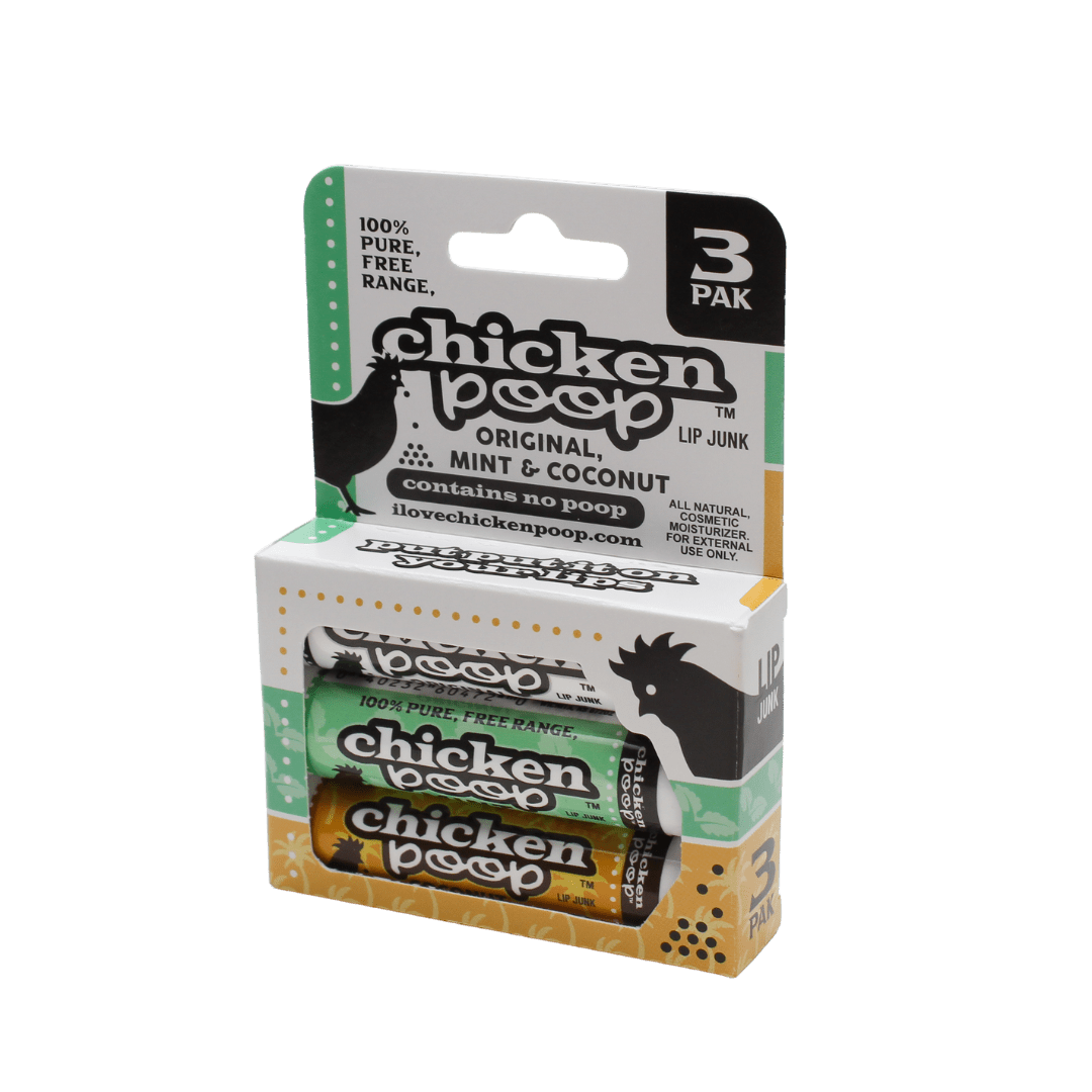 Chicken Poop® FAVORITES, All Natural Lip Balm Trio - Chicken Poop Lip Junk