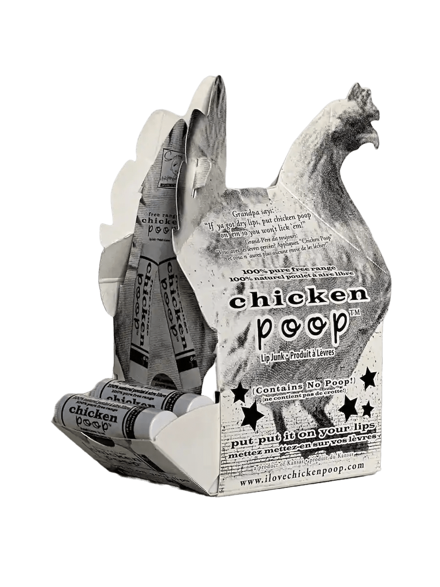 Penny Henny Carton of 24 ORIGINAL Chicken Poop® Lip Balms - Chicken Poop Lip Junk