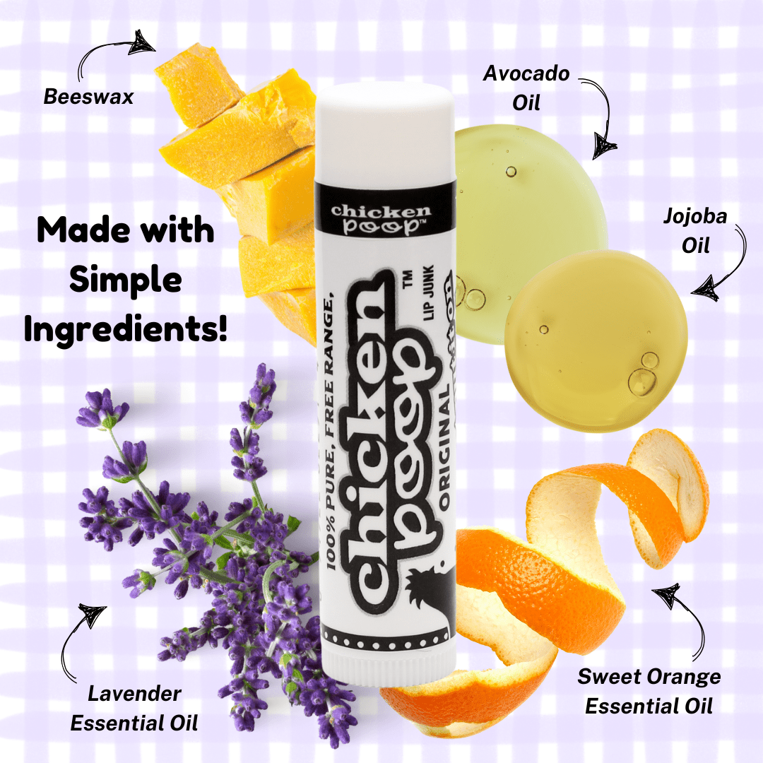 Stocking Stuffers of FIVE Chicken Poop® ORIGINAL CHRISTMAS Lip Balms - Chicken Poop Lip Junk